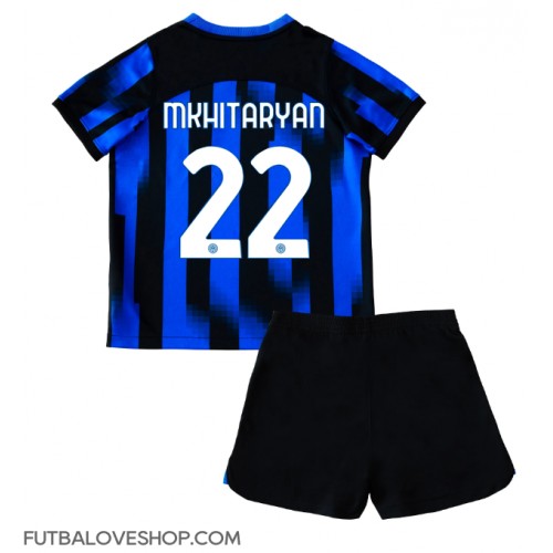 Dres Inter Milan Henrikh Mkhitaryan #22 Domáci pre deti 2023-24 Krátky Rukáv (+ trenírky)